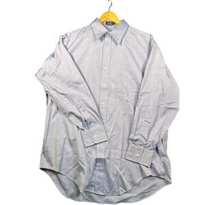Huntington Blue Long Sleeve Shirt Large Egyptian Cotton USA Made